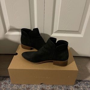 Black Suede Leather Ankle Boots / Booties